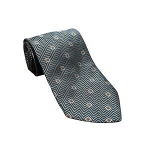 Hart Schaffner Marx Necktie Gray Zigzag Geometric Silk Men's Business Formal‎